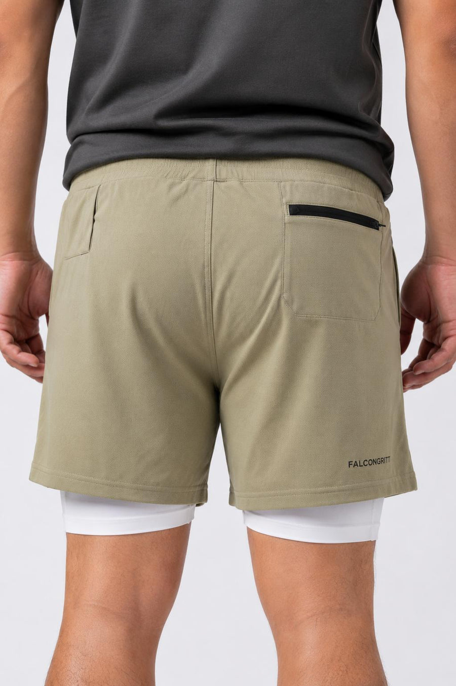 Performance Shorts Beige and White