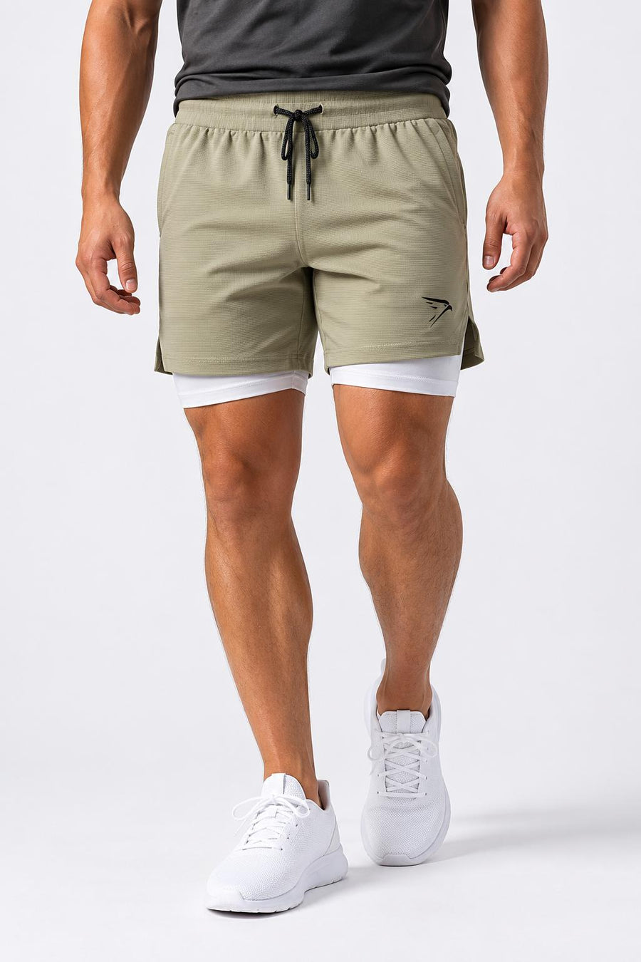 Performance Shorts Beige and White