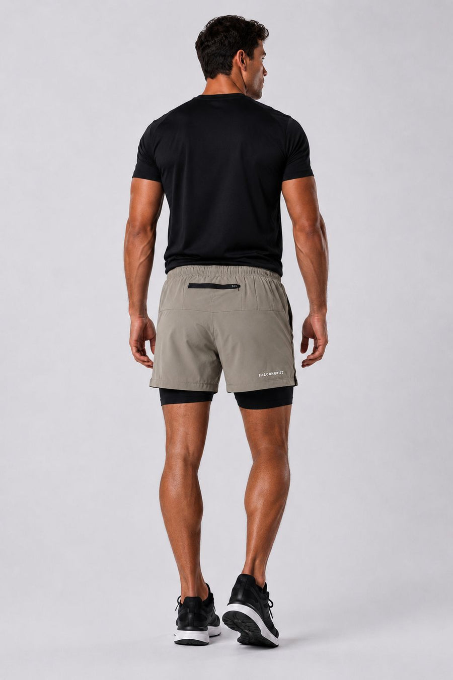 Performance Shorts Beige and Black