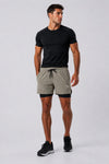 Performance Shorts Beige and Black