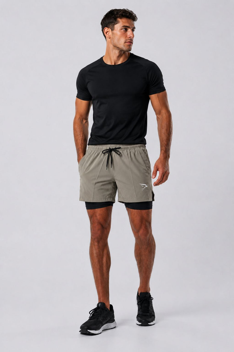 Performance Shorts Beige and Black